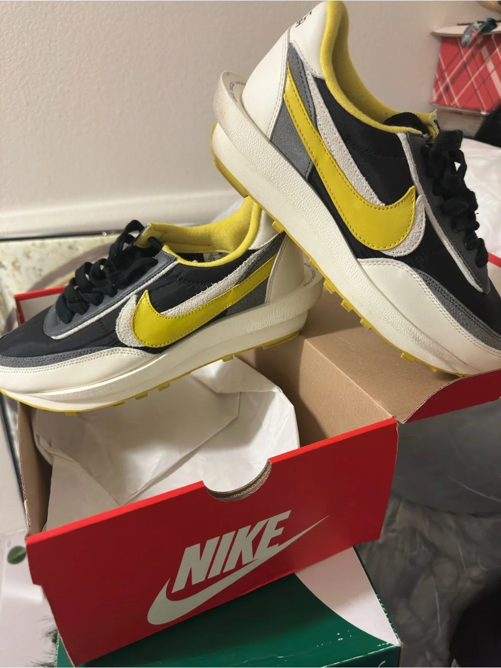 Nike Black, Yellow & White Retro Runner Sneakers - Picture 1 of 4